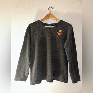 Vintage Disney Winnie the Pooh Grey Fleece with Embroidered Detail